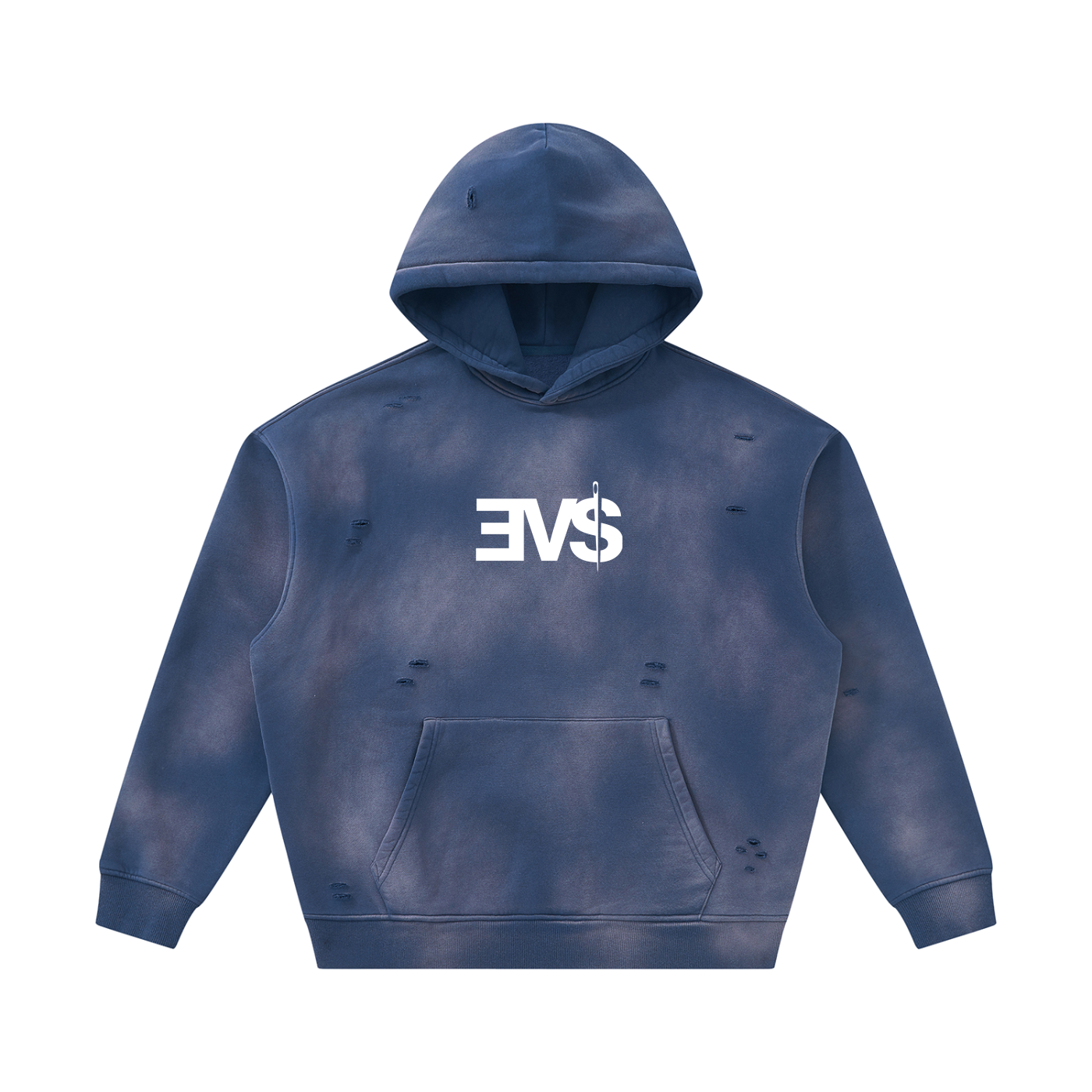 Unisex Sunfade Frayed Fleece Hoodie
