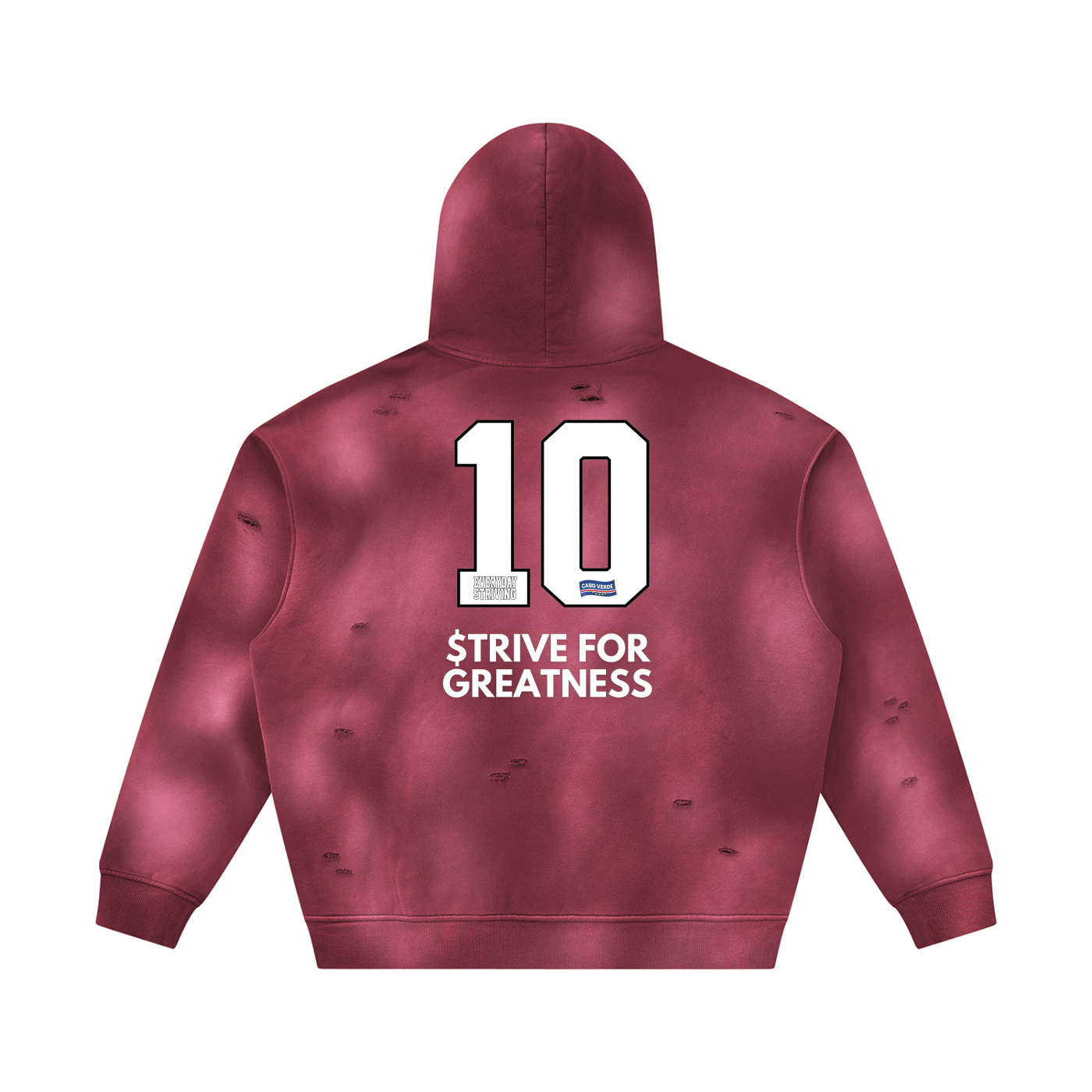 Unisex Sunfade Frayed Fleece Hoodie