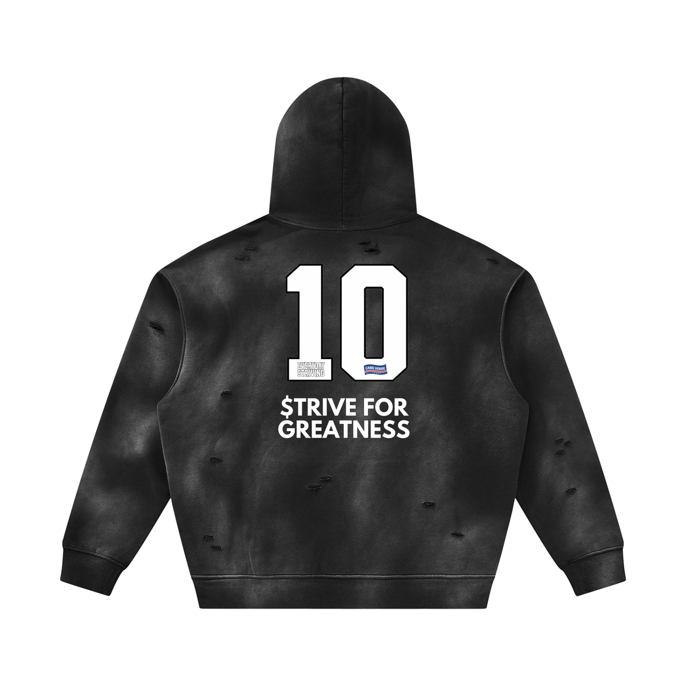 Unisex Sunfade Frayed Fleece Hoodie